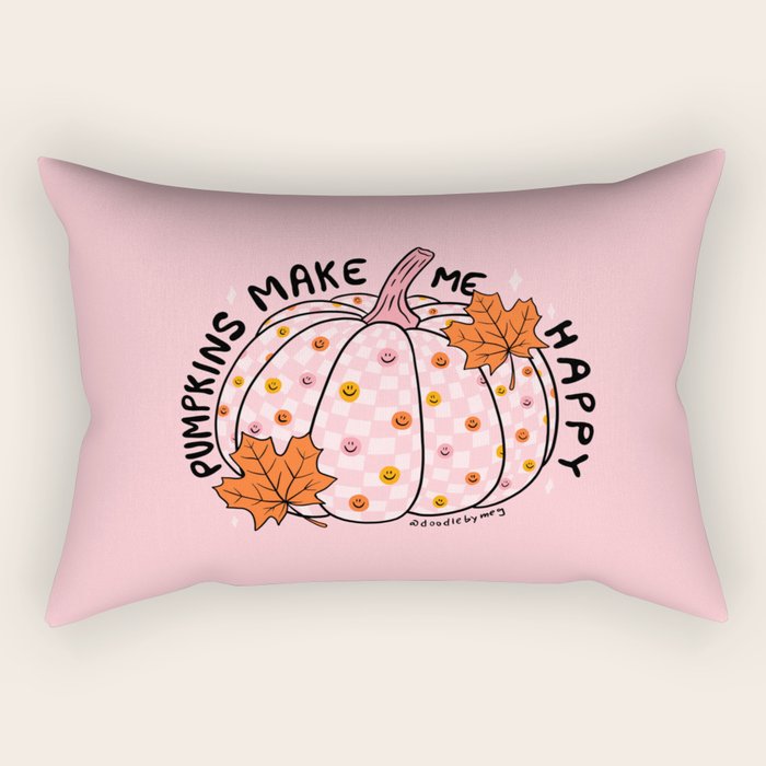Pumpkins Make Me Happy Rectangular Pillow Gallery Image 1