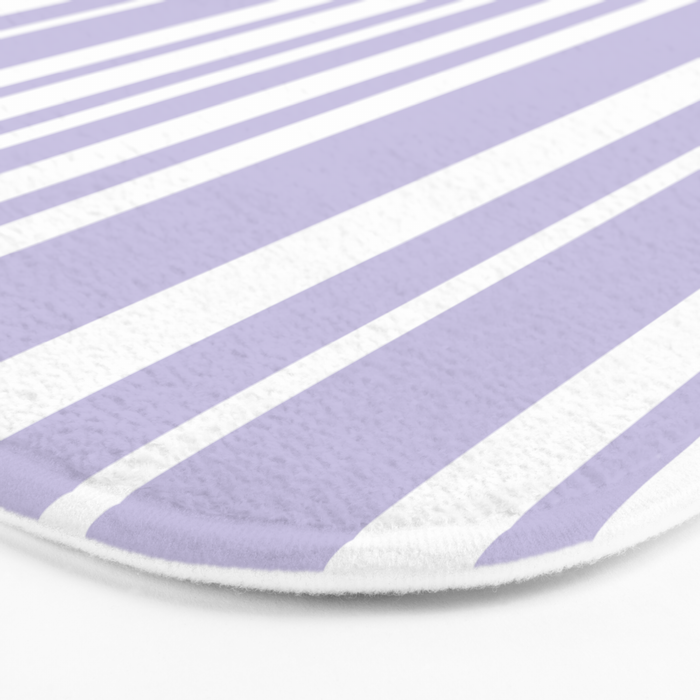 Classic Stripes XXVIII - Lilac Purple Bath Mat Gallery Image 3