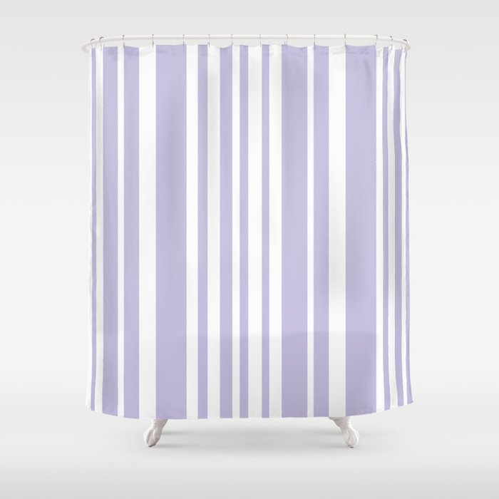 Classic Stripes XXVIII - Lilac Purple Shower Curtain Gallery Image 1