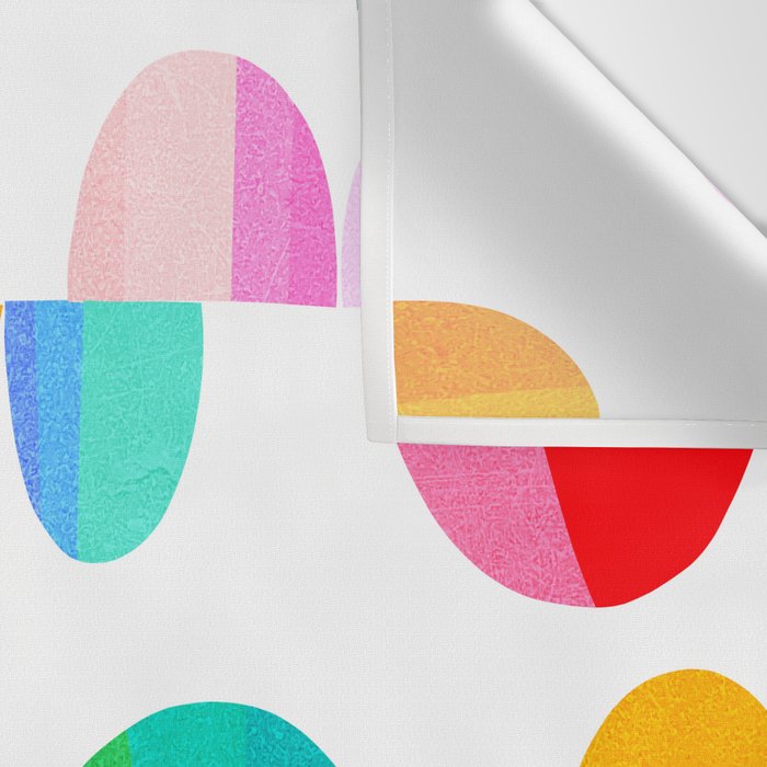 Mid Century Abstract cut-out Pebbles 1. Colourful Wall Tapestry Gallery Image 3