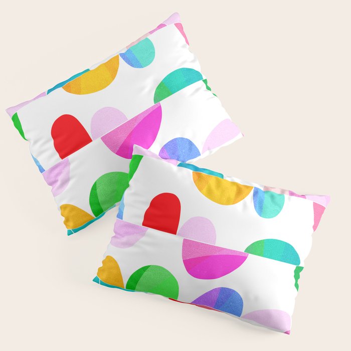 Mid Century Abstract cut-out Pebbles 1. Colourful Pillow Sham Gallery Image 3