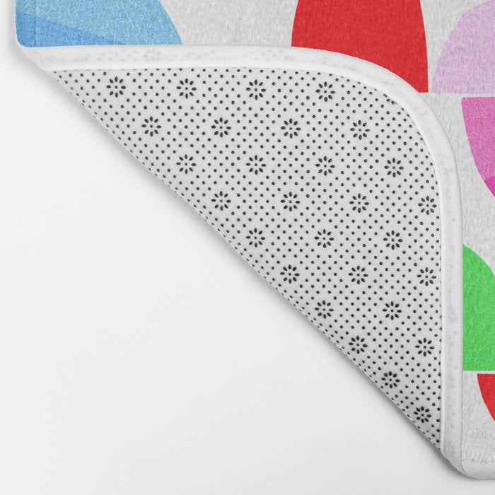 Mid Century Abstract cut-out Pebbles 1. Colourful Bath Mat Gallery Image 2