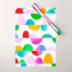 Mid Century Abstract cut-out Pebbles 1. Colourful Wrapping Paper Gallery Image 1