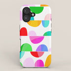 Mid Century Abstract cut-out Pebbles 1. Colourful iPhone Case Gallery Image 1