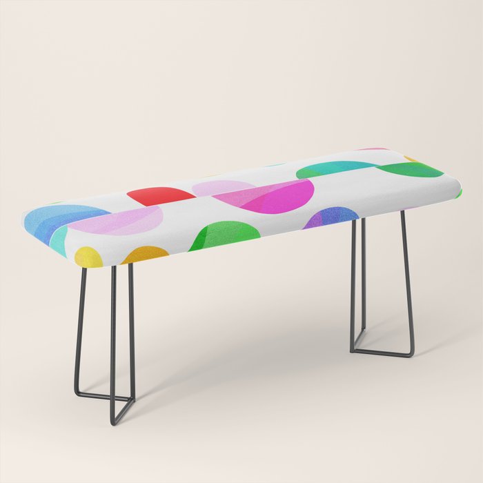 Mid Century Abstract cut-out Pebbles 1. Colourful Bench Gallery Image 1