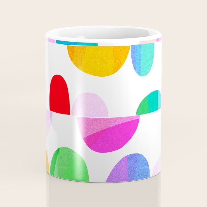 Mid Century Abstract cut-out Pebbles 1. Colourful Coffee Mug Gallery Image 4