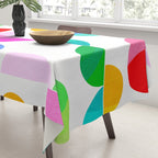 Mid Century Abstract cut-out Pebbles 1. Colourful Tablecloth Gallery Image 3
