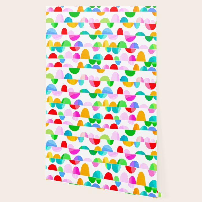 Mid Century Abstract cut-out Pebbles 1. Colourful Wallpaper Gallery Image 2