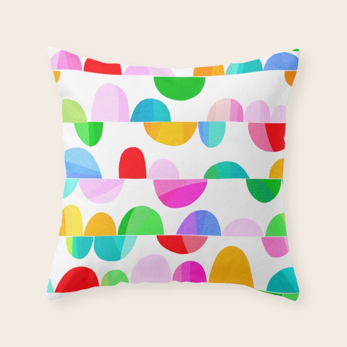 Mid Century Abstract cut-out Pebbles 1. Colourful Throw Pillow Gallery Image 6