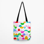 Mid Century Abstract cut-out Pebbles 1. Colourful Tote Bag Gallery Image 2