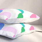 Mid Century Abstract cut-out Pebbles 1. Colourful Pillow Sham Gallery Image 3