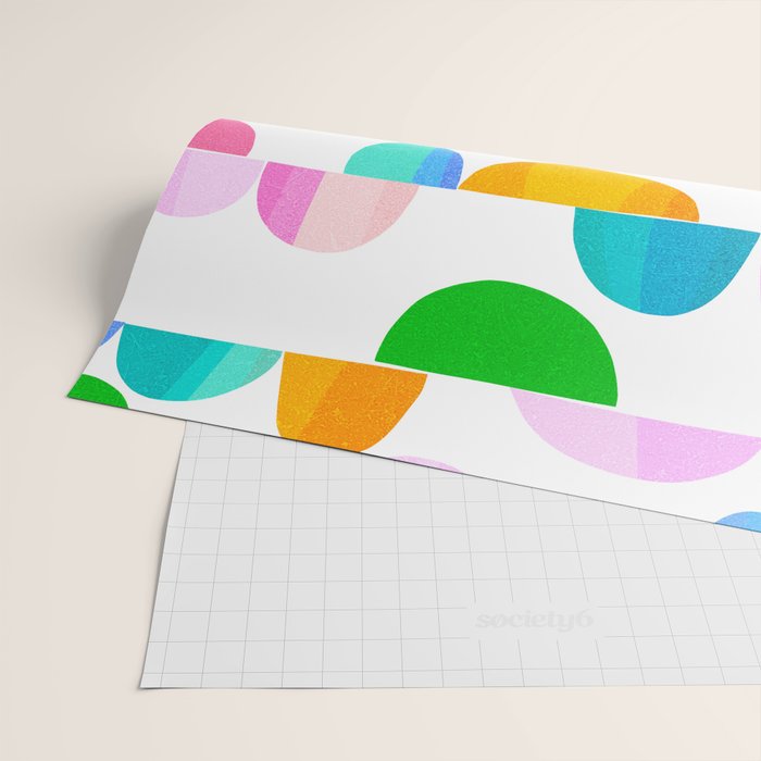 Mid Century Abstract cut-out Pebbles 1. Colourful Wrapping Paper Gallery Image 2