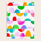 Mid Century Abstract cut-out Pebbles 1. Colourful Poster Gallery Image 4