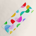Mid Century Abstract cut-out Pebbles 1. Colourful Yoga Mat Gallery Image 1