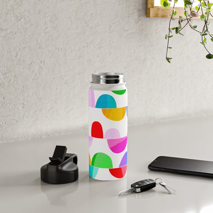 Mid Century Abstract cut-out Pebbles 1. Colourful Water Bottle Gallery Image 4