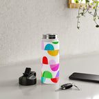 Mid Century Abstract cut-out Pebbles 1. Colourful Water Bottle Gallery Image 4