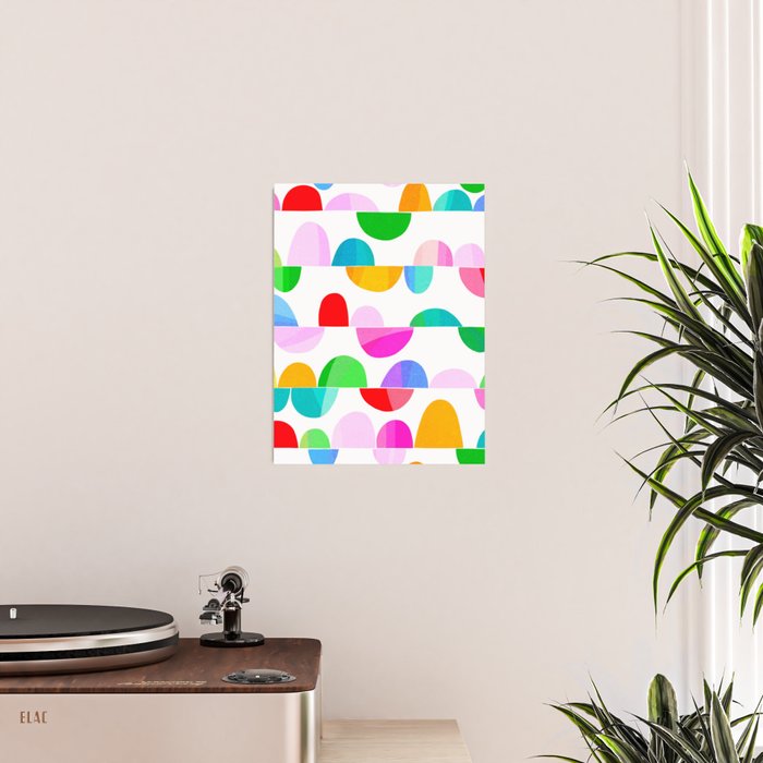Mid Century Abstract cut-out Pebbles 1. Colourful Poster Gallery Image 2