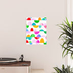 Mid Century Abstract cut-out Pebbles 1. Colourful Poster Gallery Image 2
