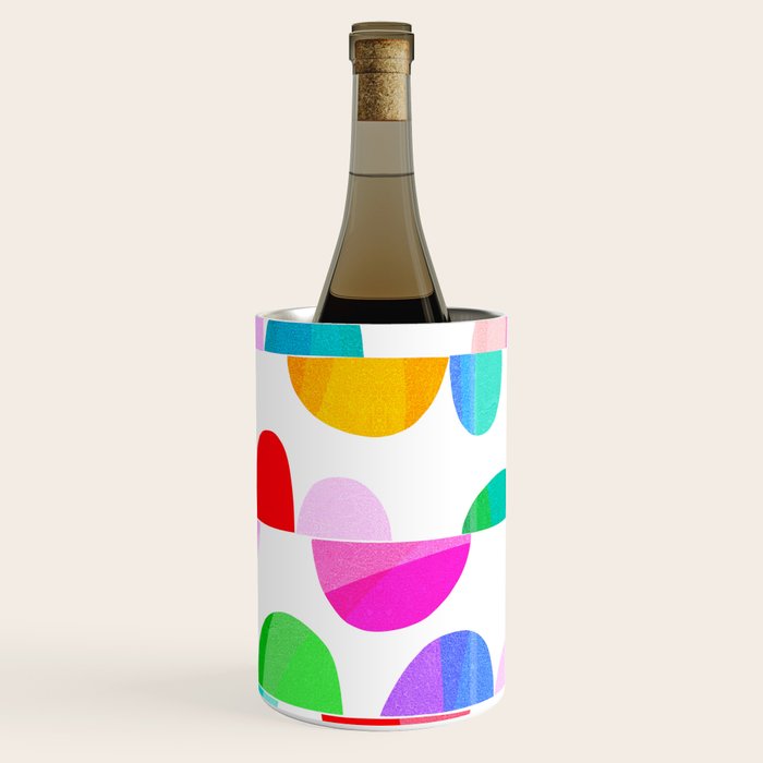 Mid Century Abstract cut-out Pebbles 1. Colourful Wine Chiller Gallery Image 1