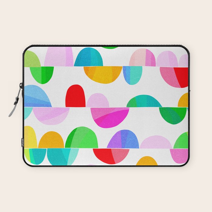 Mid Century Abstract cut-out Pebbles 1. Colourful Laptop Sleeve Gallery Image 1