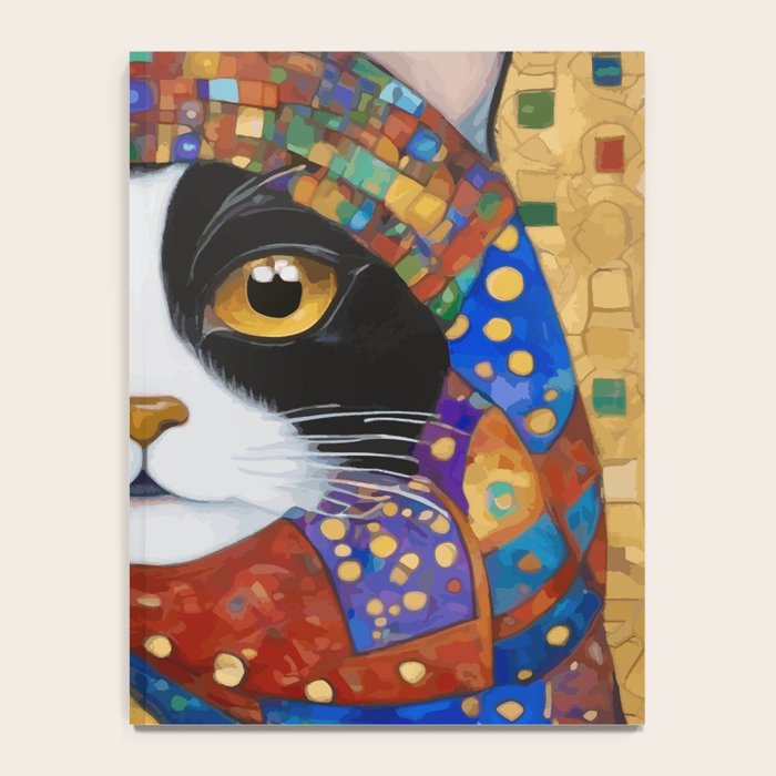 Gustav Klimt Cat with Colorful Scarf Notebook Gallery Image 4