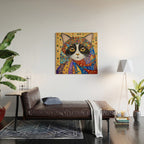 Gustav Klimt Cat with Colorful Scarf Wood Wall Art Gallery Image 2