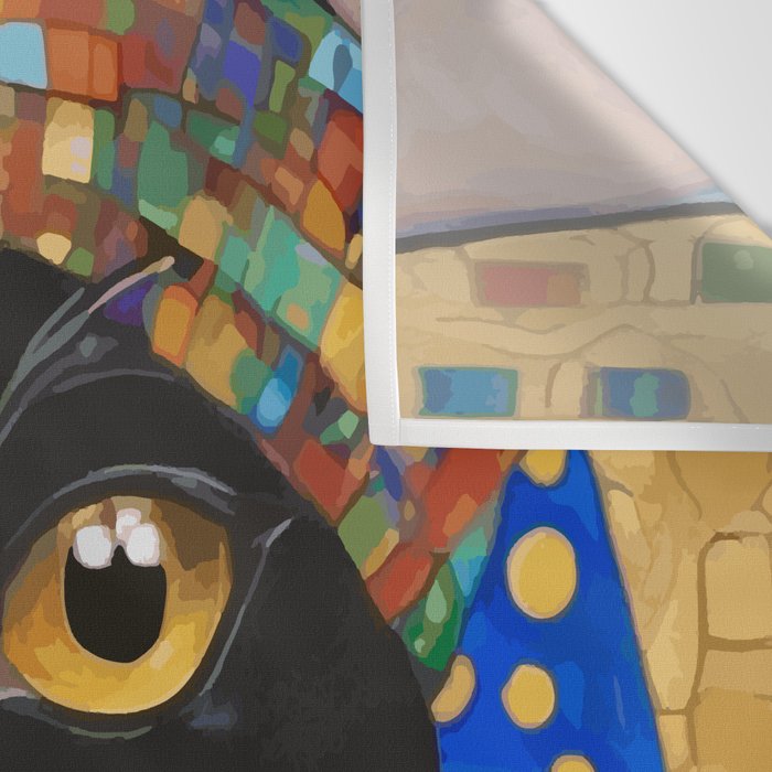 Gustav Klimt Cat with Colorful Scarf Wall Tapestry Gallery Image 3