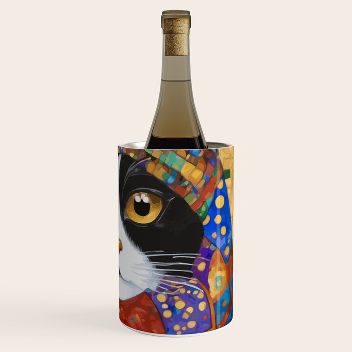 Gustav Klimt Cat with Colorful Scarf Wine Chiller Gallery Image 3