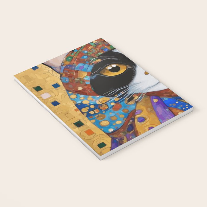 Gustav Klimt Cat with Colorful Scarf Notebook Gallery Image 3