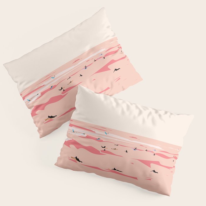 Sunset Tiny Surfers in Lima Pillow Sham Gallery Image 1