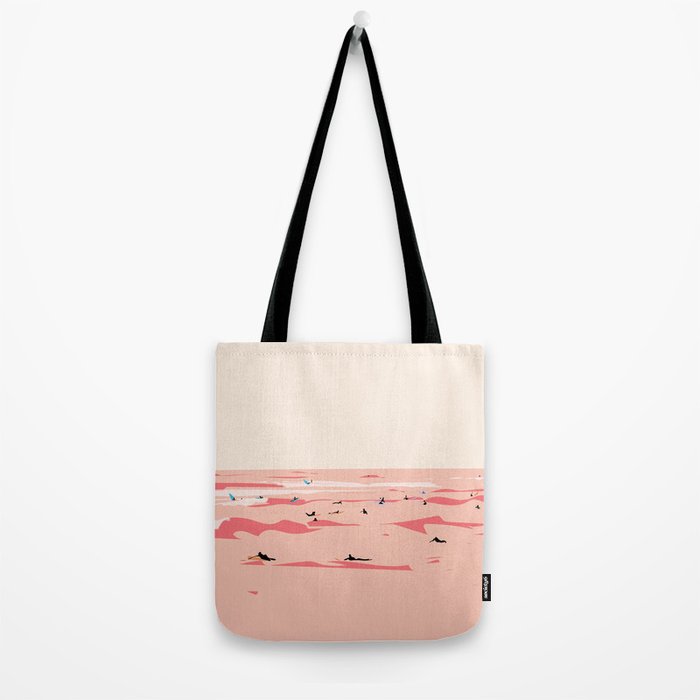 Sunset Tiny Surfers in Lima Tote Bag Gallery Image 2