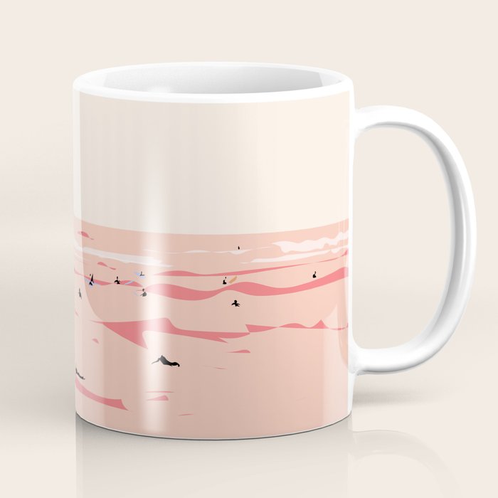 Sunset Tiny Surfers in Lima Coffee Mug Gallery Image 1