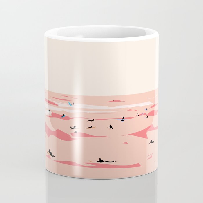 Sunset Tiny Surfers in Lima Coffee Mug Gallery Image 4