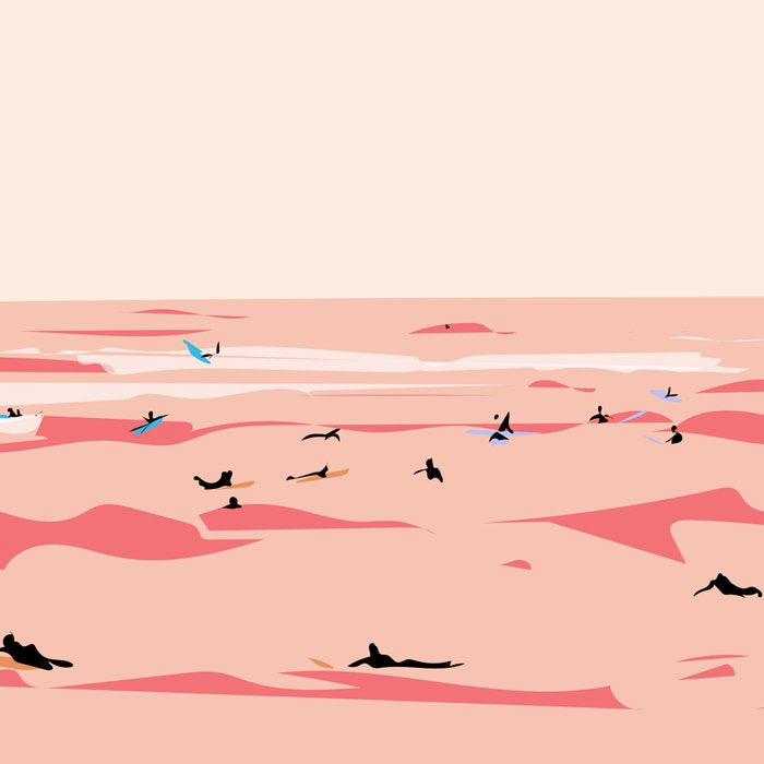 Sunset Tiny Surfers in Lima Coffee Mug Gallery Image 2