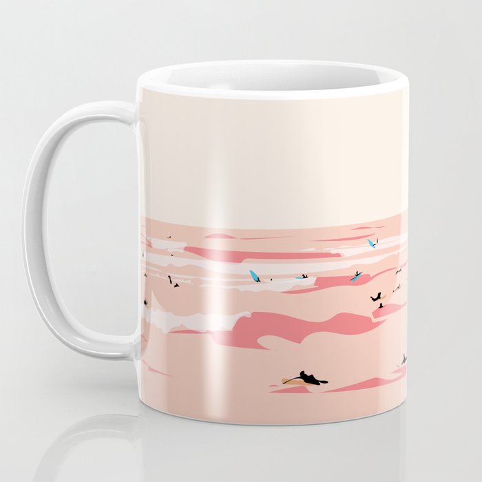 Sunset Tiny Surfers in Lima Coffee Mug Gallery Image 3