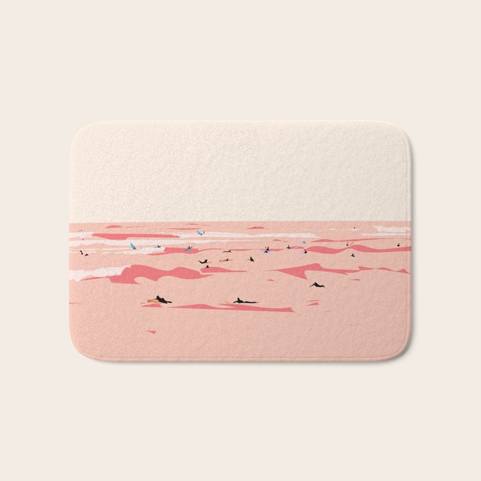 Sunset Tiny Surfers in Lima Bath Mat Gallery Image 1