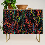 Watercolor Rainbow plants Credenza Gallery Image 1