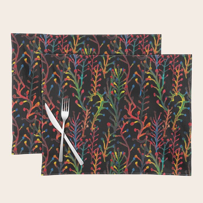 Watercolor Rainbow plants Placemat Gallery Image 1
