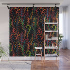 Watercolor Rainbow plants Wall Mural Gallery Image 1