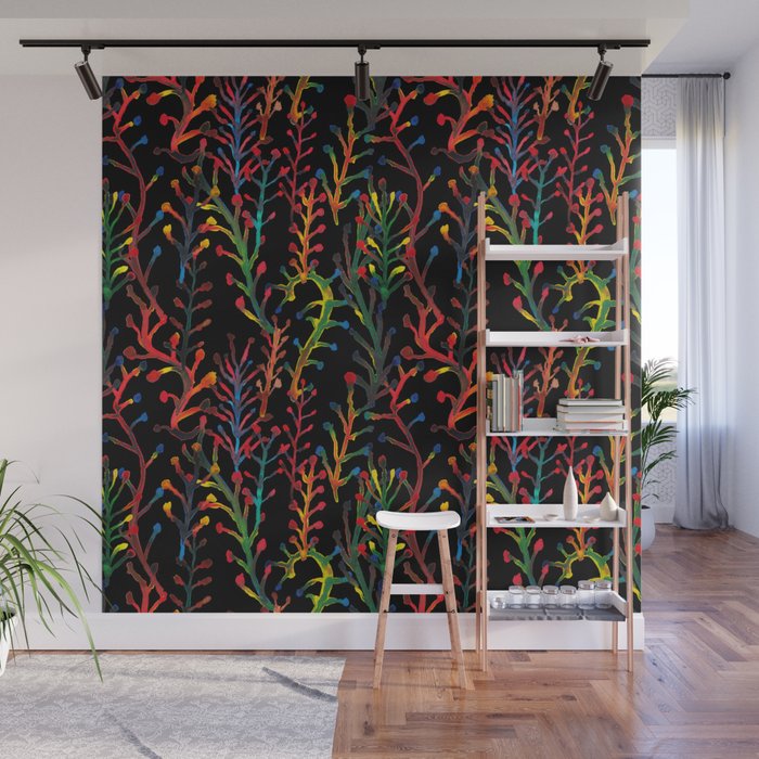 Watercolor Rainbow plants Wall Mural Gallery Image 1