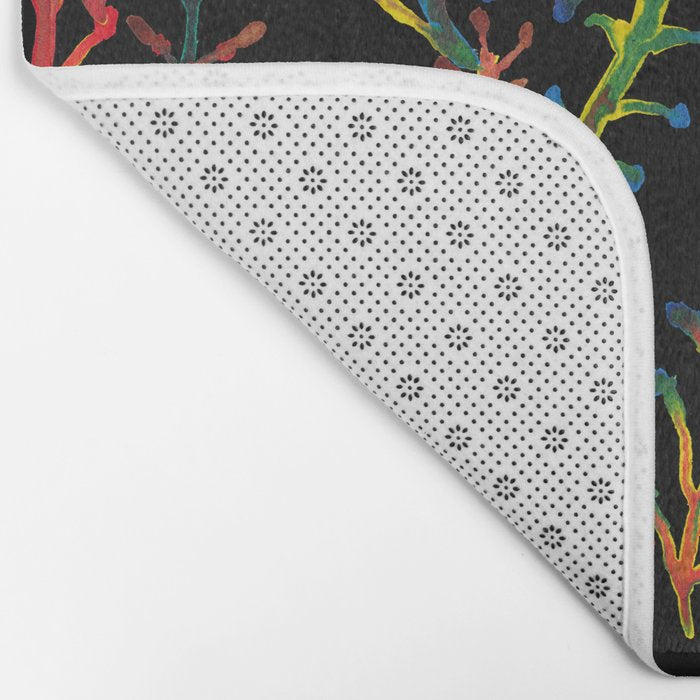 Watercolor Rainbow plants Bath Mat Gallery Image 2