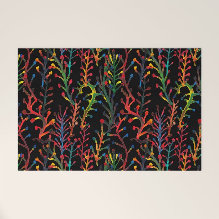 Watercolor Rainbow plants Welcome Mat Gallery Image 1