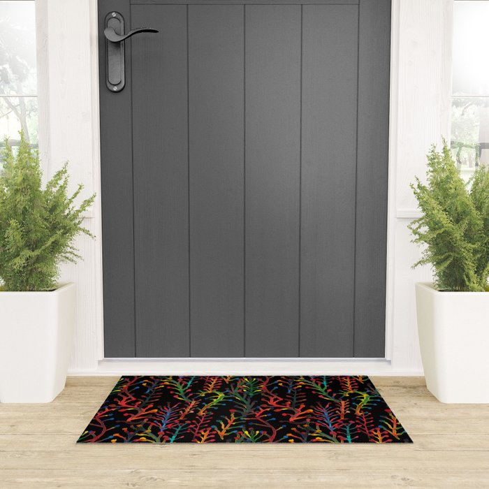 Watercolor Rainbow plants Welcome Mat Gallery Image 3