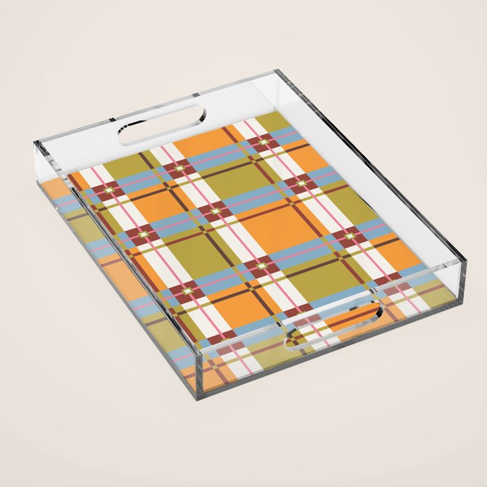 Autumn Breeze Checks Acrylic Tray Gallery Image 1