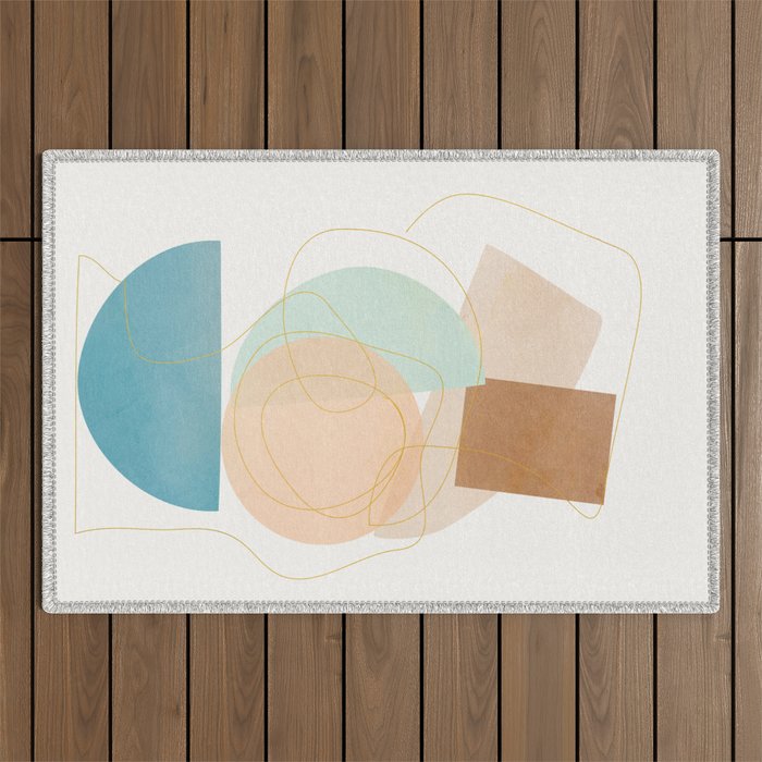 Soft Abstract Shapes 17 Outdoor Rug Gallery Image 1