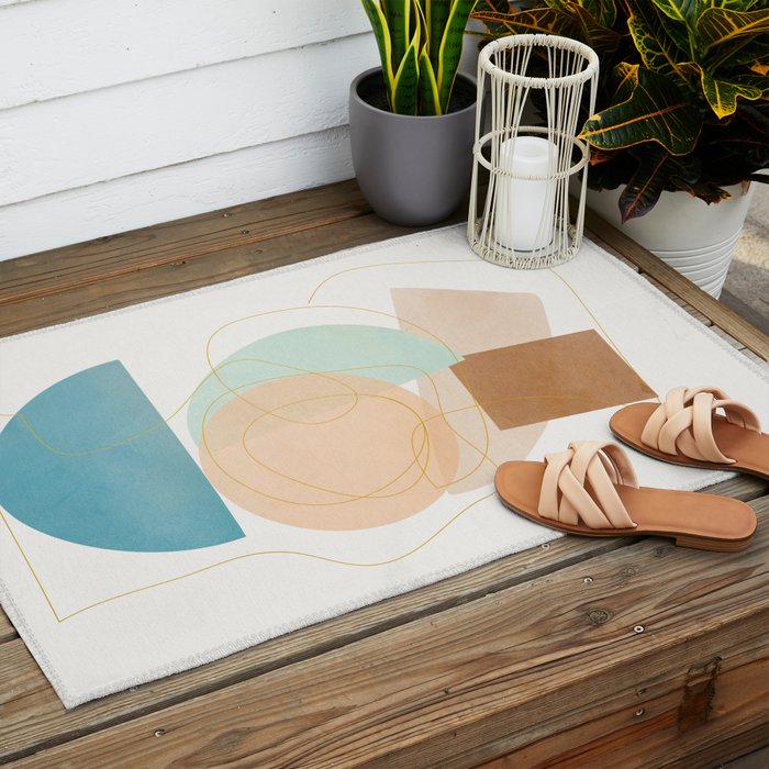 Soft Abstract Shapes 17 Outdoor Rug Gallery Image 2