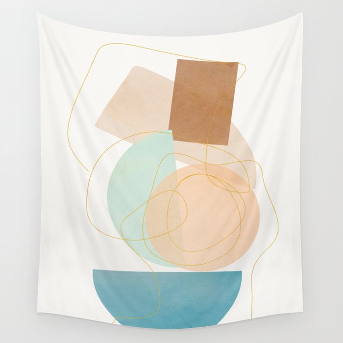 Soft Abstract Shapes 17 Wall Tapestry Gallery Image 4