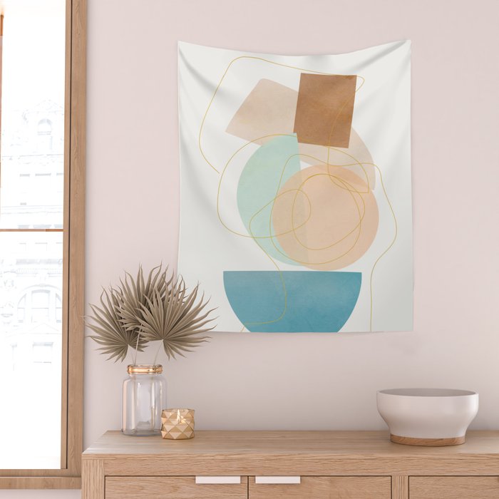 Soft Abstract Shapes 17 Wall Tapestry Gallery Image 2