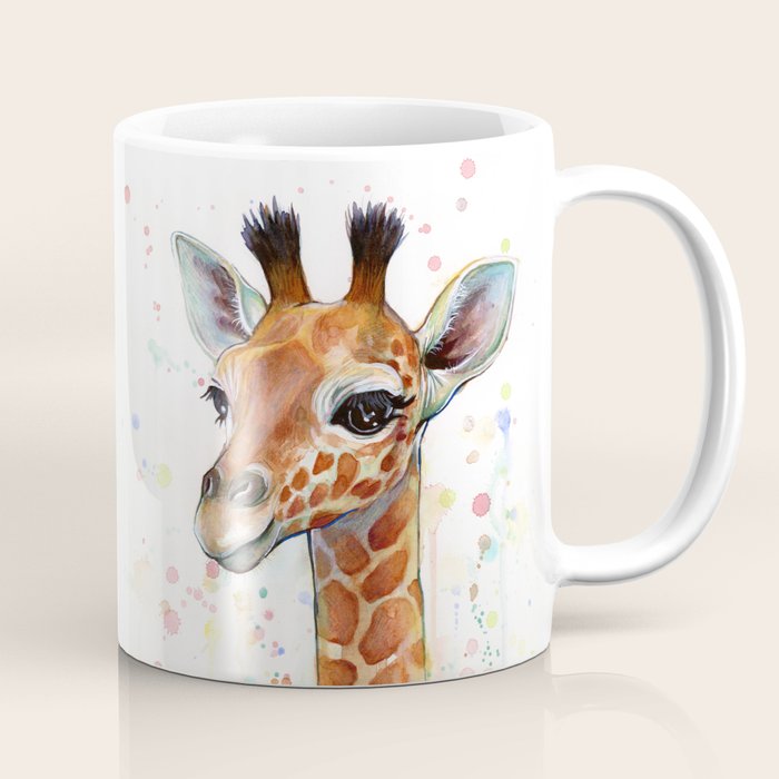Giraffe Baby Watercolor Coffee Mug Gallery Image 1