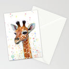 Giraffe Baby Watercolor Stationery Card Gallery Image 2